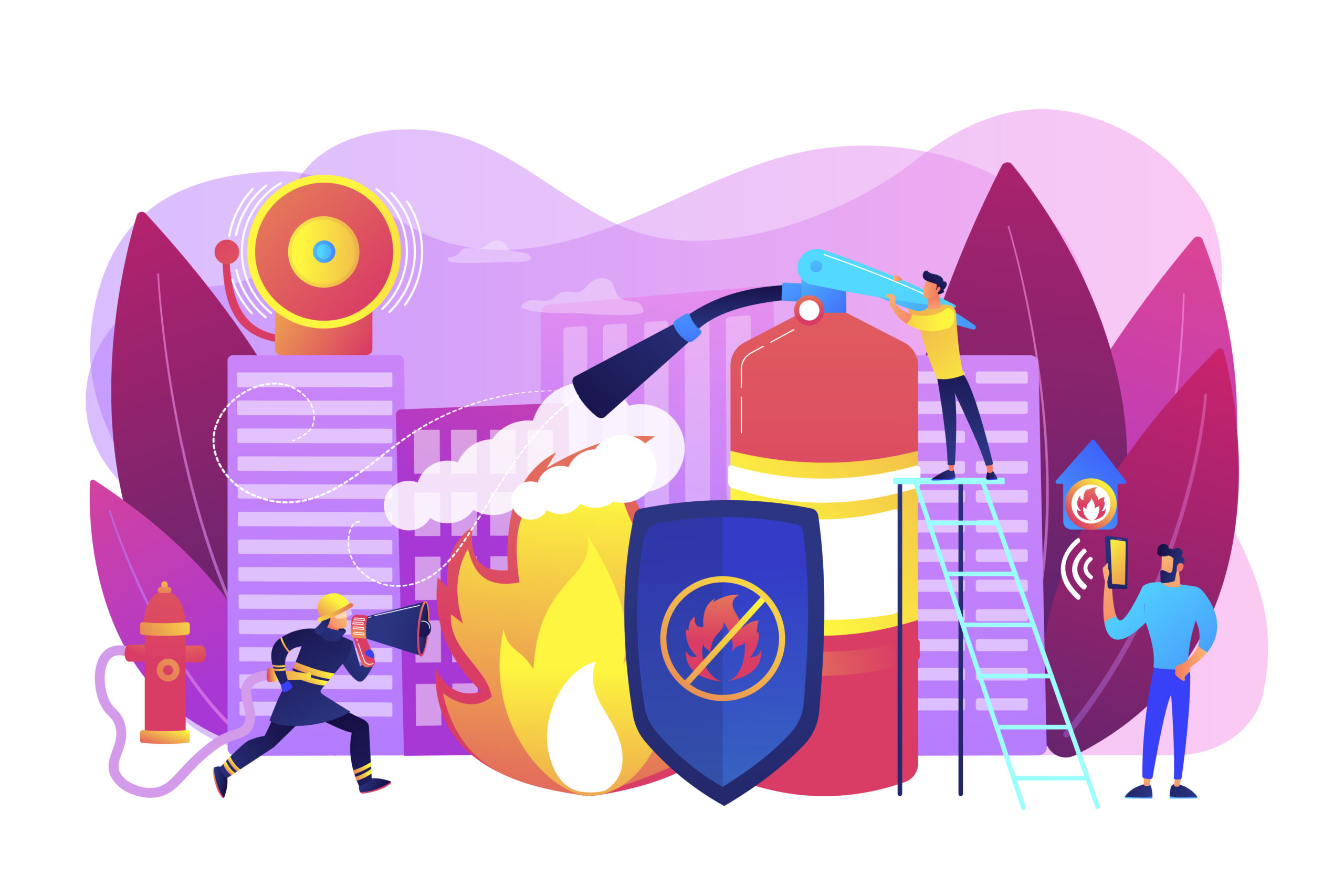 Fire protection concept vector illustration.